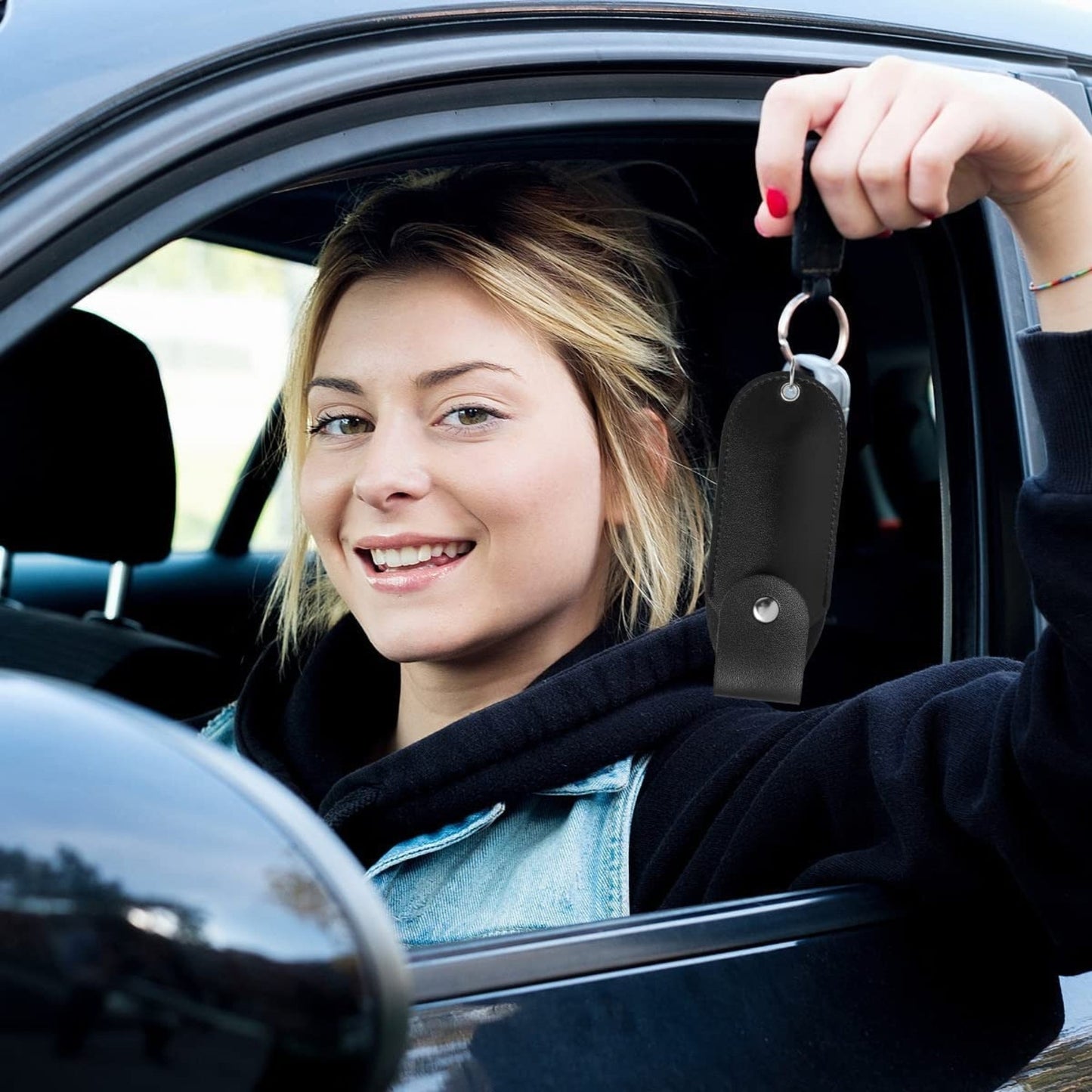 Self-Defense Pepper Spray – Leather Keychain Holder