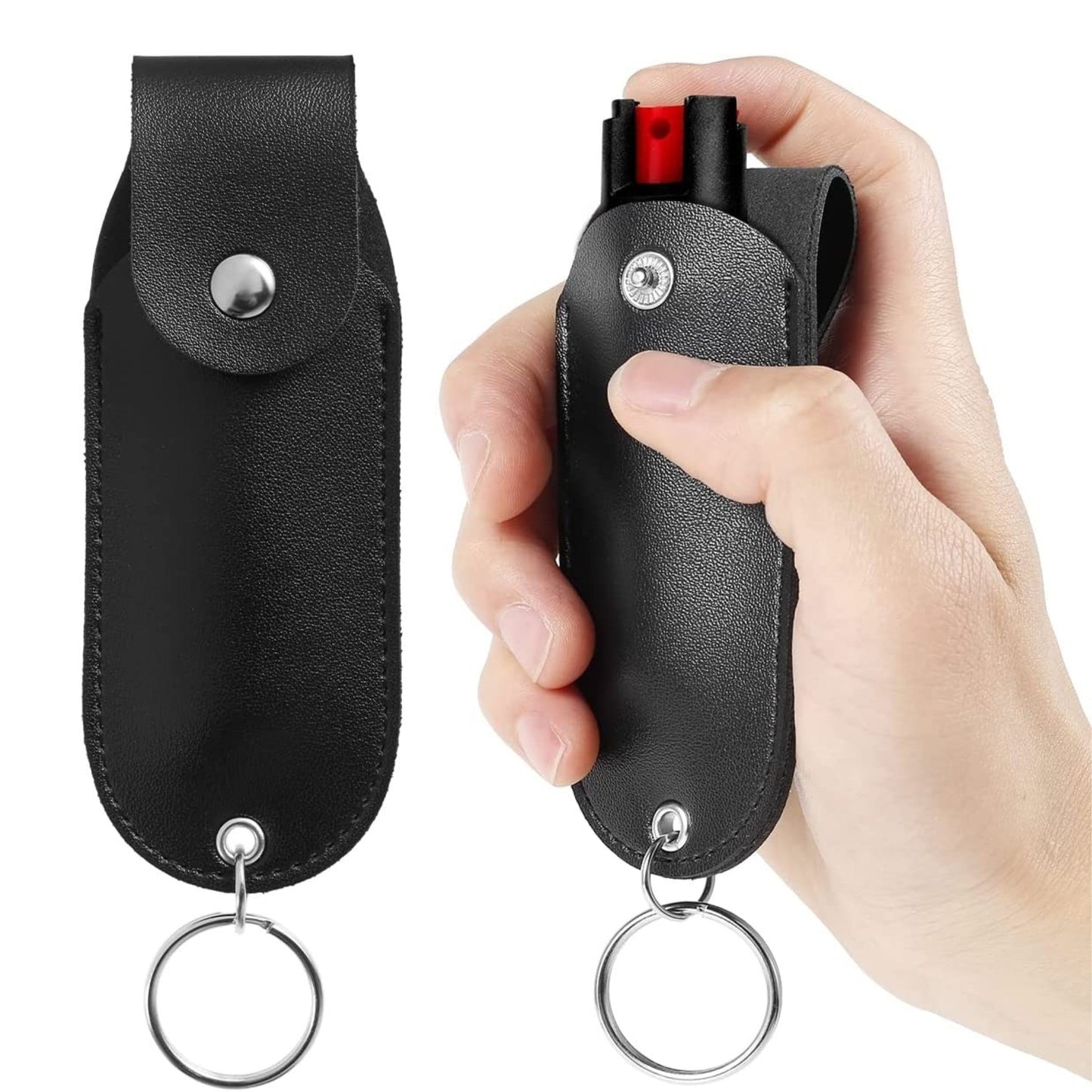 Self-Defense Pepper Spray – Leather Keychain Holder
