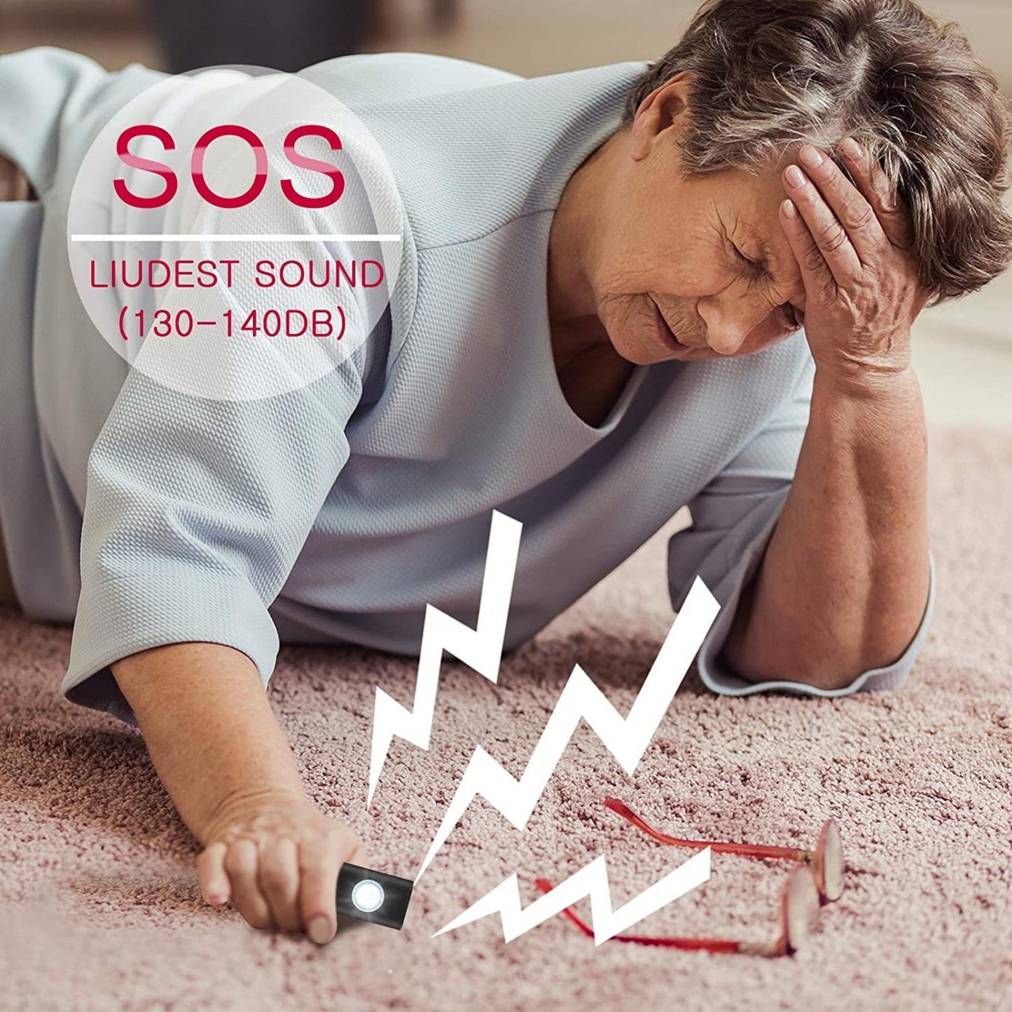 Portable Personal Safety Alarm – 125dB Flashing Keychain