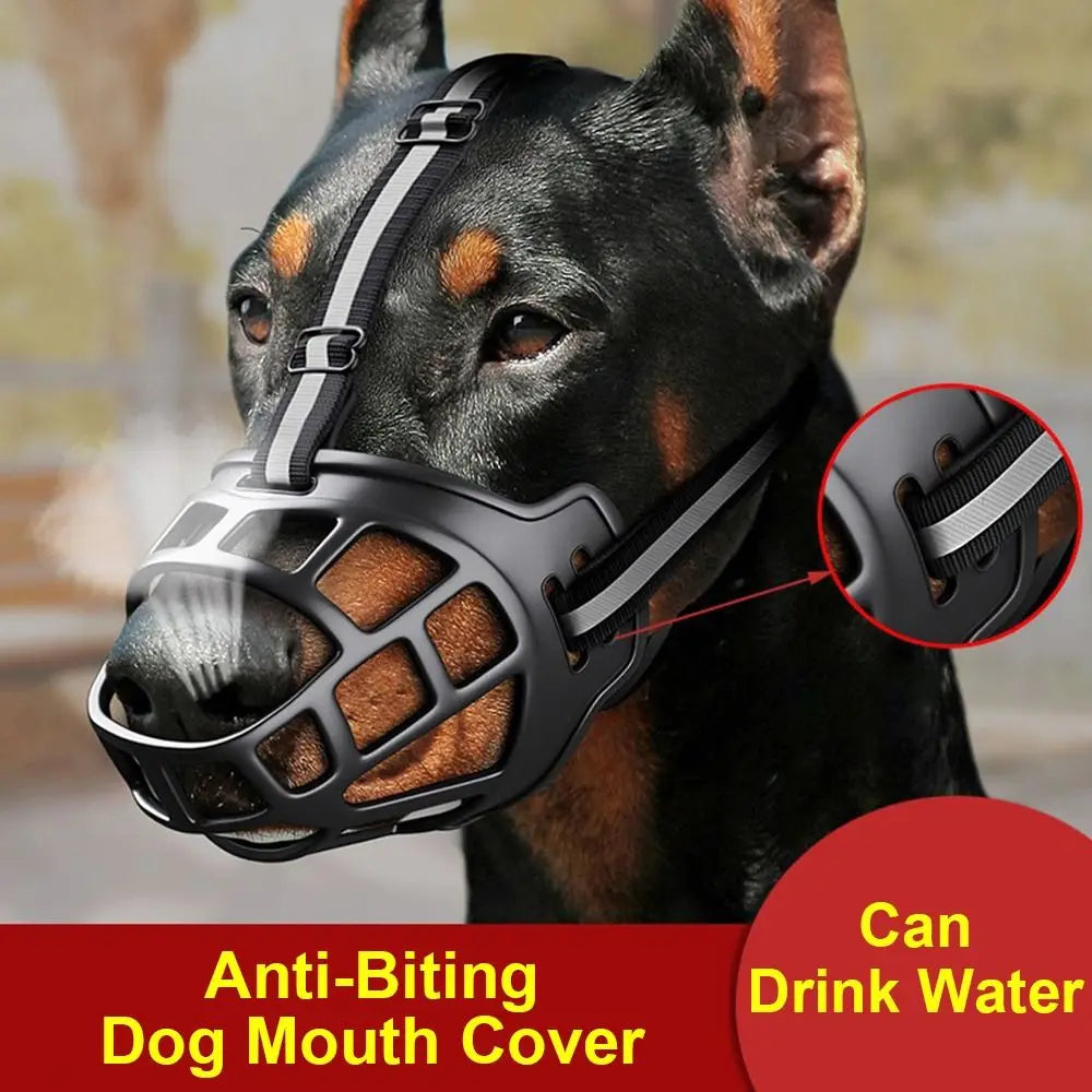 Adjustable Dog Muzzle with Reflective Strip - Anti-Biting