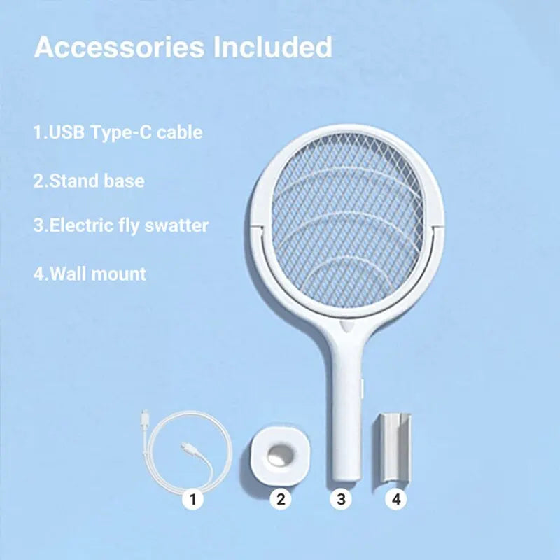 5-in-1 Fast Charging Electric Racket – Bug & Mosquito Killer