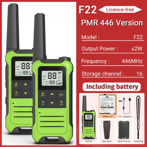 2pcs Baofeng F22 Mini Walkie Talkie PMR FRS – Long Range & Rechargeable