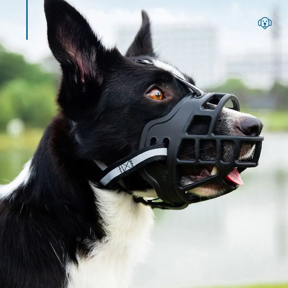 Adjustable Dog Muzzle with Reflective Strip - Anti-Biting