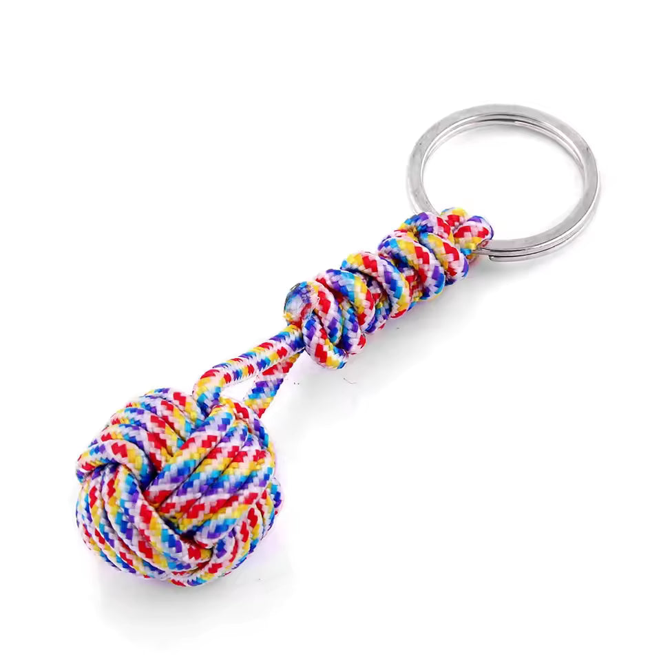 Polyester Braided Rope Ball Keychain – Self-Defense Accessory