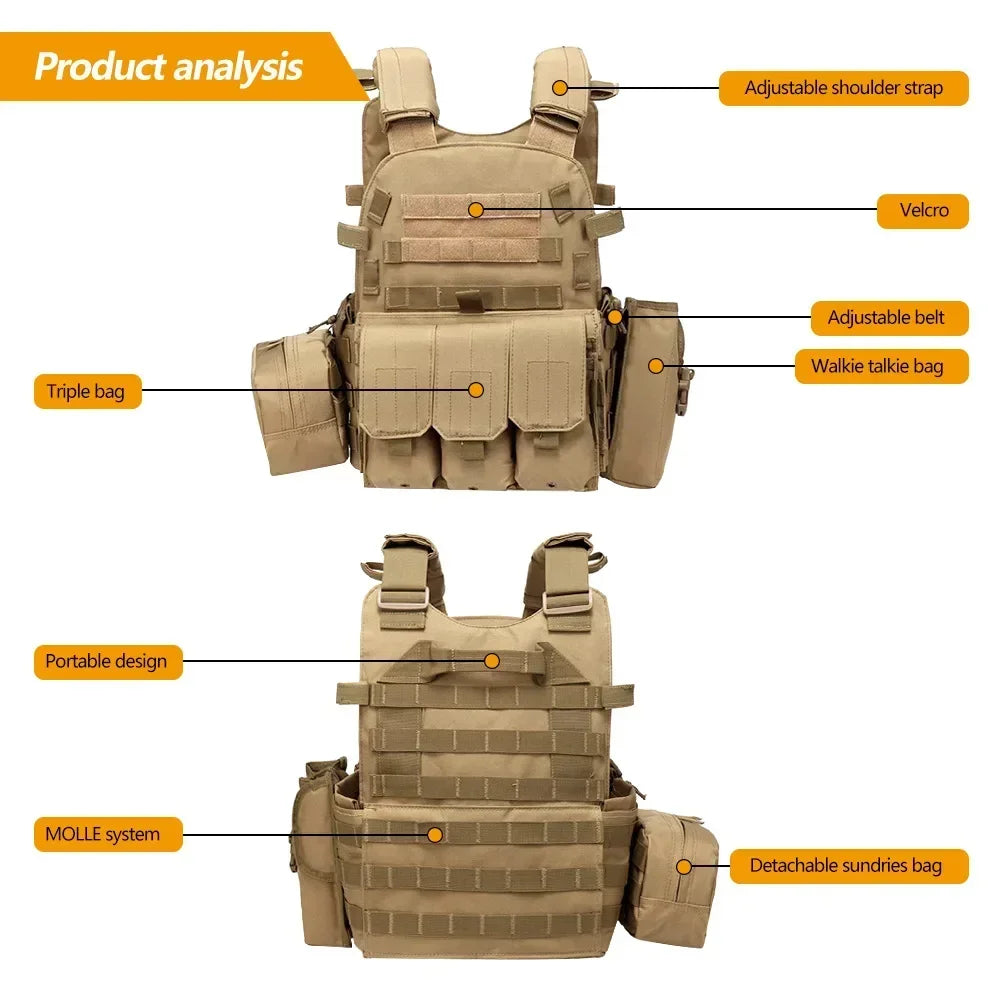 Military Tactical Vest – Adjustable Body Armor