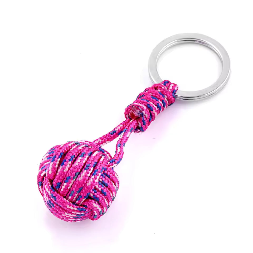 Polyester Braided Rope Ball Keychain – Self-Defense Accessory