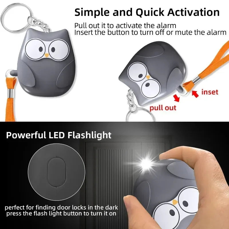 Mini Owl Personal Self-Defense Alarm – 130dB Safety Siren