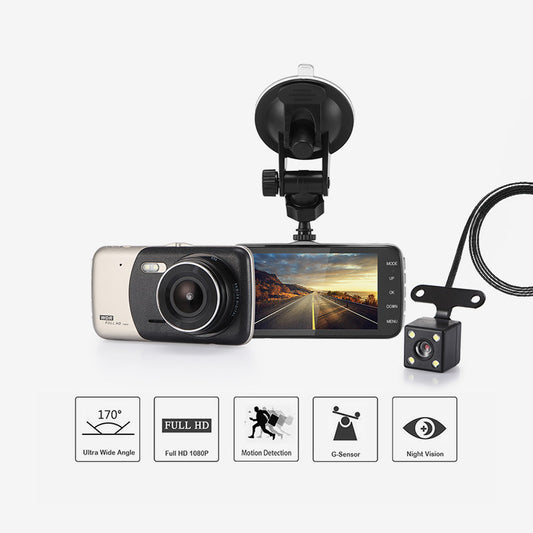 4" Dual Lens 1080P FHD Dash Camera – Front & Rear