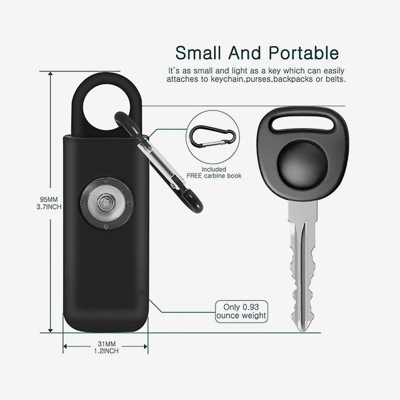 Portable Personal Safety Alarm – 125dB Flashing Keychain