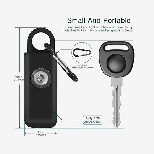 Portable Personal Safety Alarm – 125dB Flashing Keychain