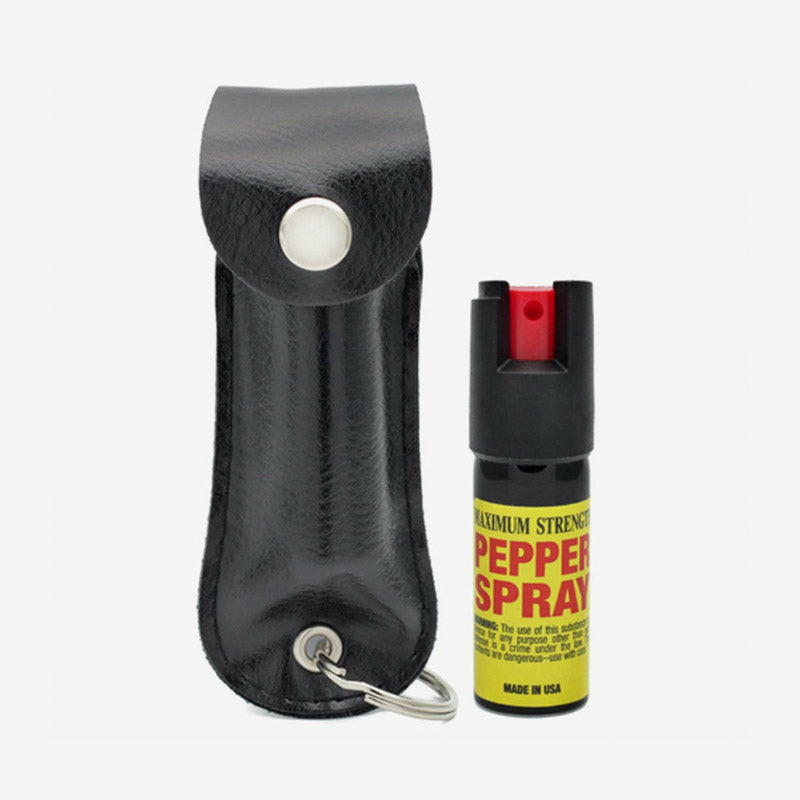 Self-Defense Pepper Spray – Leather Keychain Holder