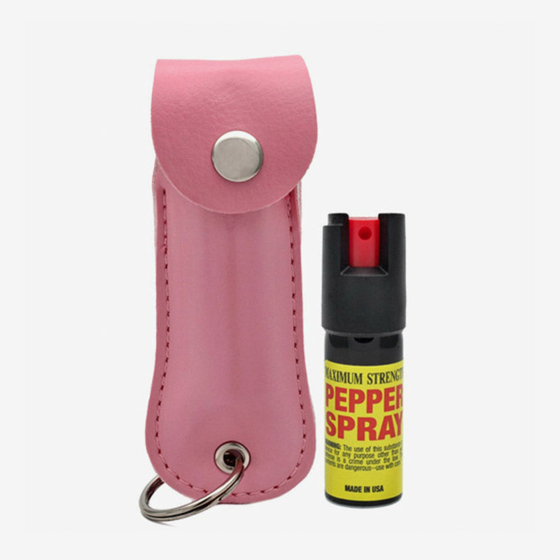 Self-Defense Pepper Spray – Leather Keychain Holder