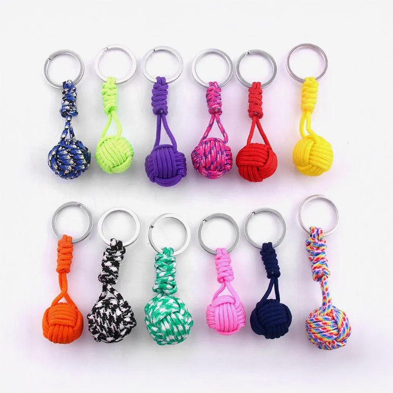 Polyester Braided Rope Ball Keychain – Self-Defense Accessory