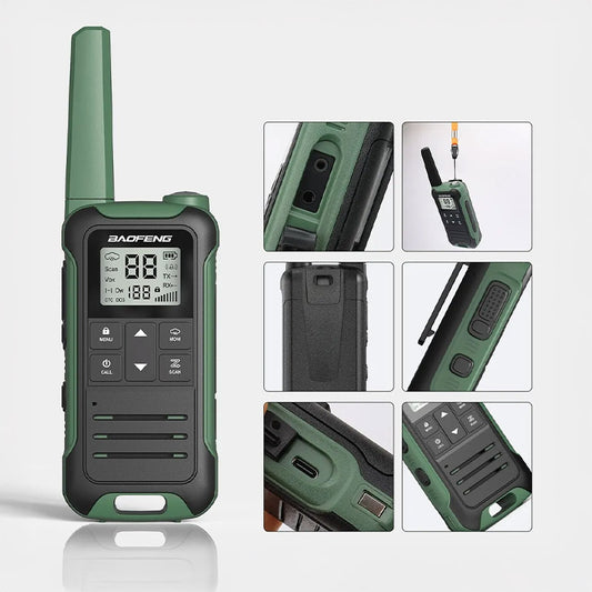 2pcs Baofeng F22 Mini Walkie Talkie PMR FRS – Long Range & Rechargeable