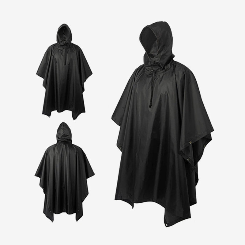 Men’s Military Waterproof Camo Raincoat – Impermeable Zipper Poncho