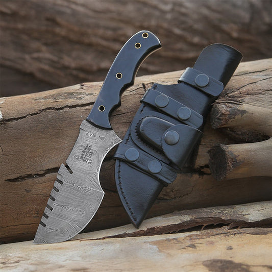 Damascus Hunting Knife – 10.5" Hand-Forged Blade