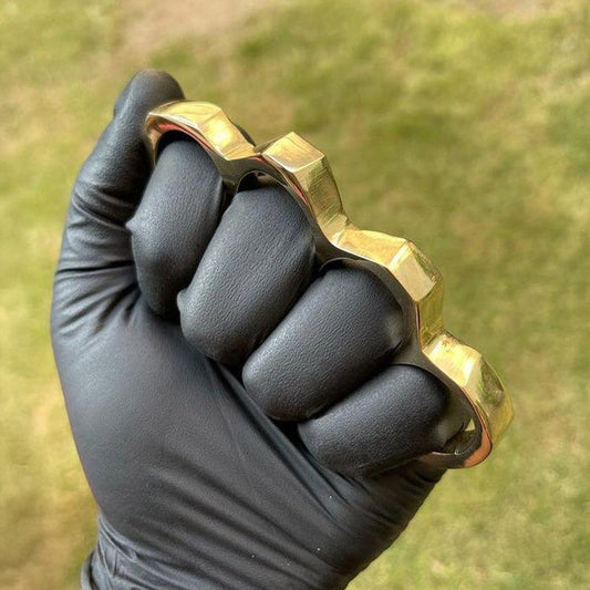 Hand Casted Brass Knuckle – Classic Solid Brass Design