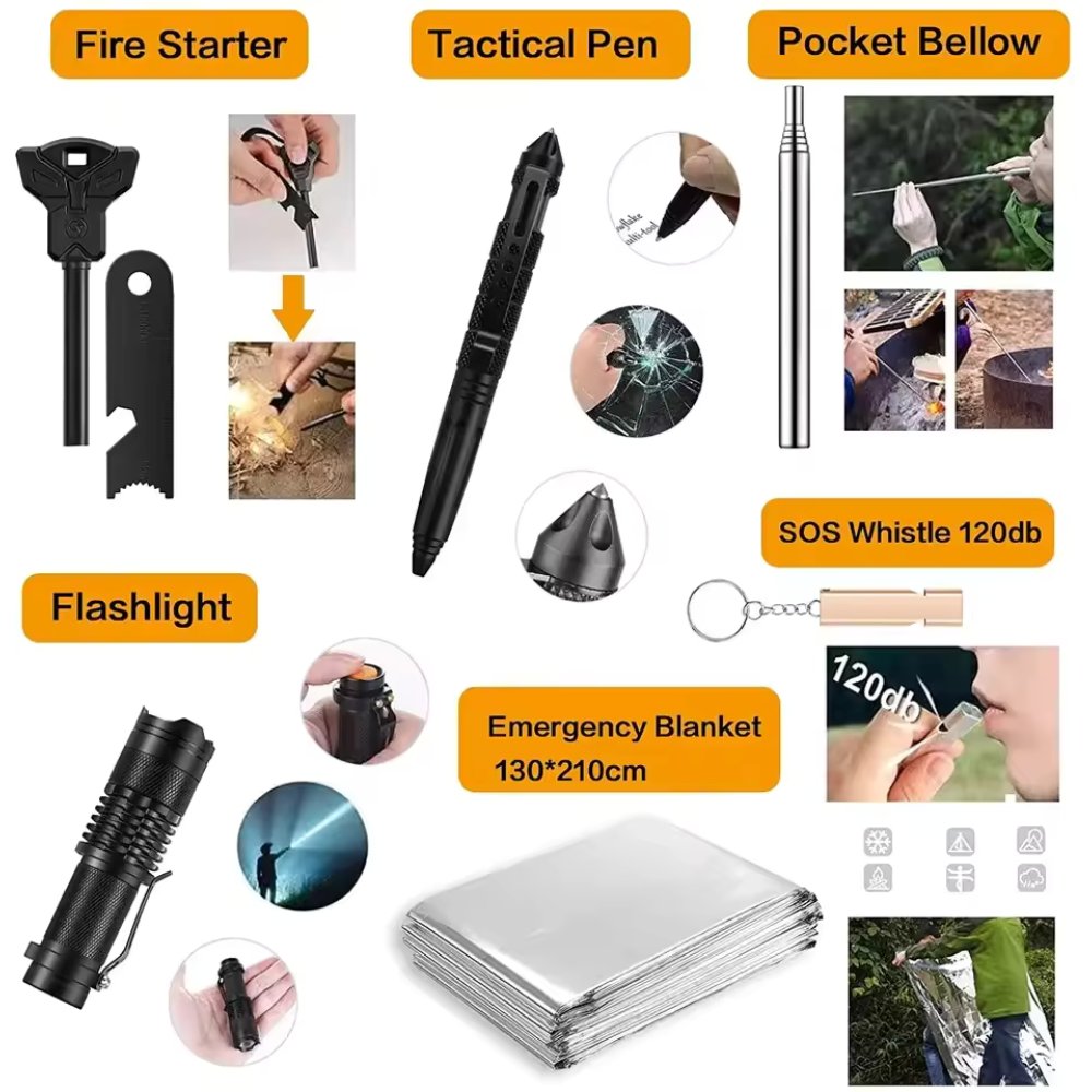 Ultimate 31-in-1 Emergency Survival Kit for Camping & Outdoors