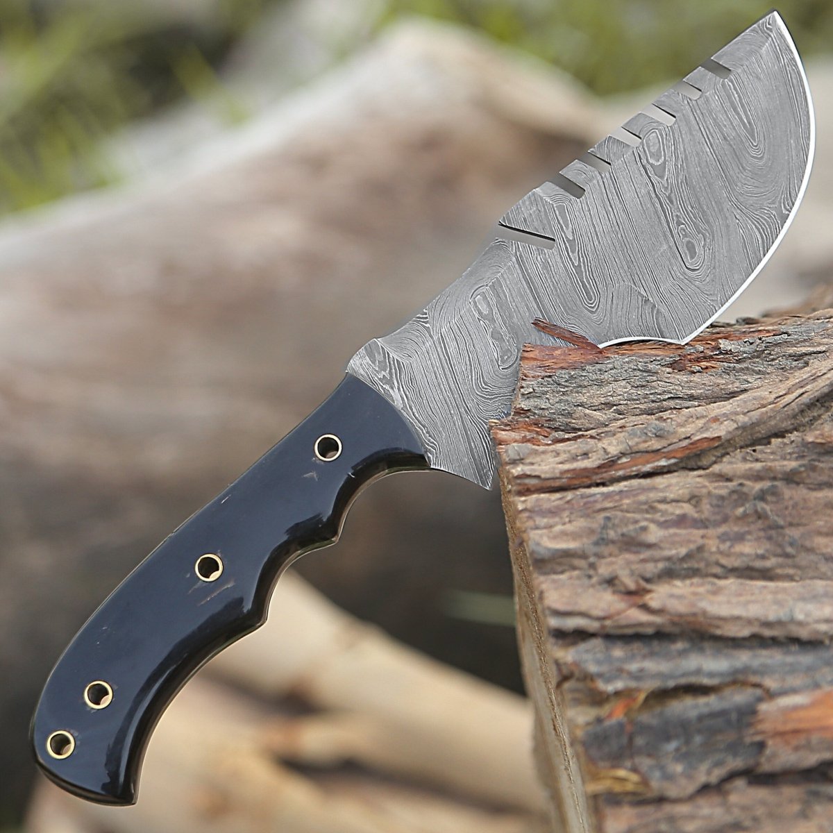 Damascus Hunting Knife – 10.5" Hand-Forged Blade