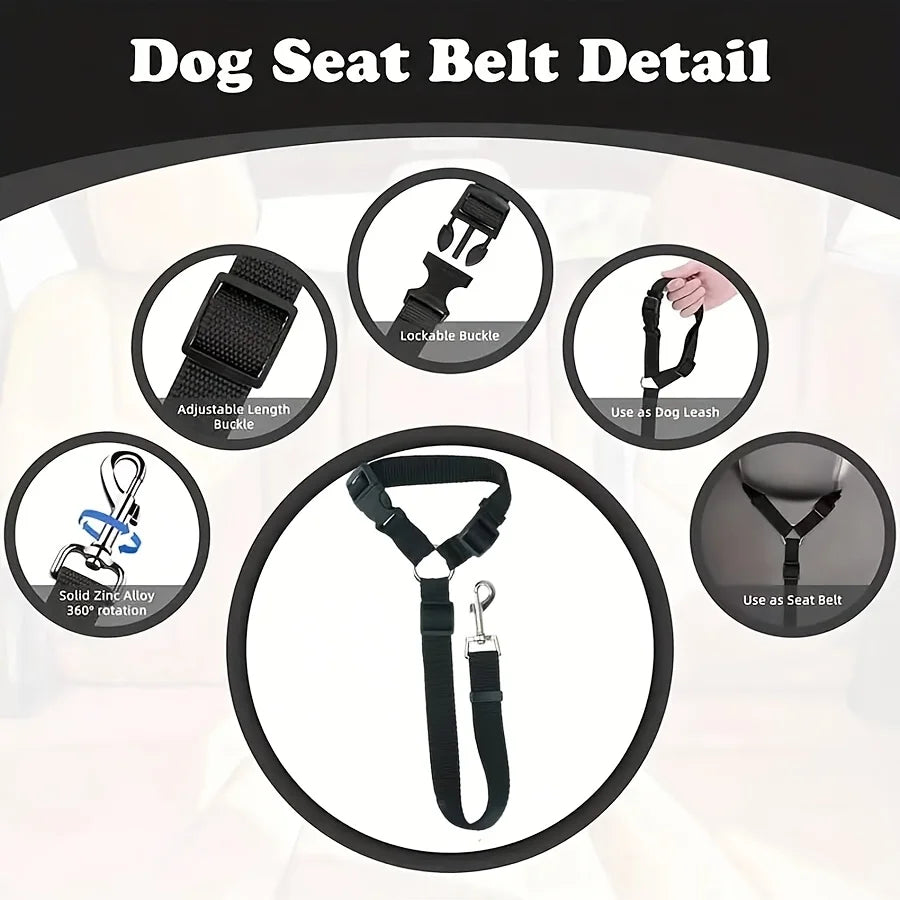 Adjustable Pet Safety Seat Belt for Car Rides
