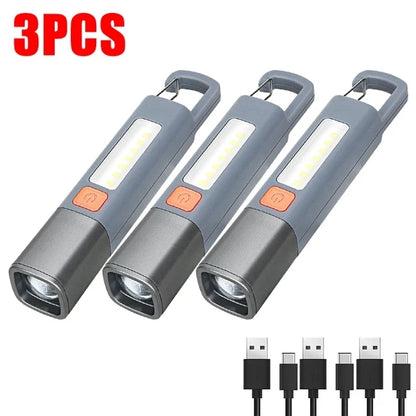 COB LED Waterproof Zoomable Flashlight