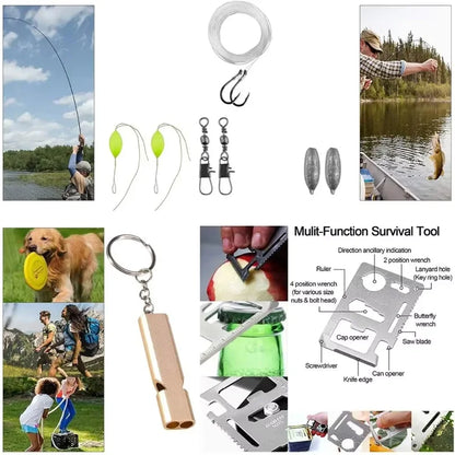 Tactical Survival Gear Kit for Camping &amp; Emergency Prep
