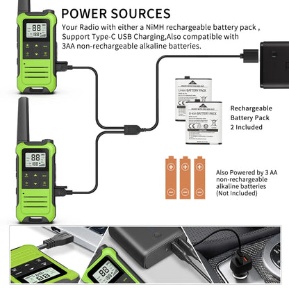 Long-Range Two-Way Radio Set with NOAA Weather Alert