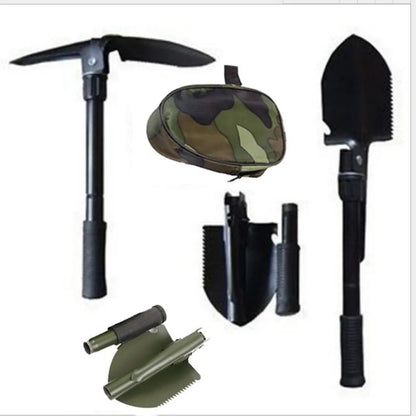 Folding Multi-Tool Camping Shovel with Compass