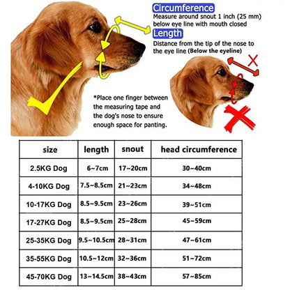 Adjustable Breathable Dog Muzzle with Reflective Strip