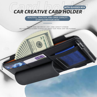 PU Leather Car Sun Visor Organizer with Photo Holder