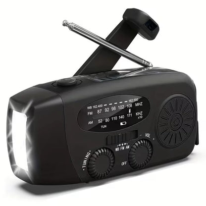 Hand Crank Solar Emergency Radio with Power Bank &amp; Flashlight