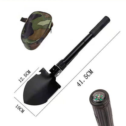 Folding Multi-Tool Camping Shovel with Compass