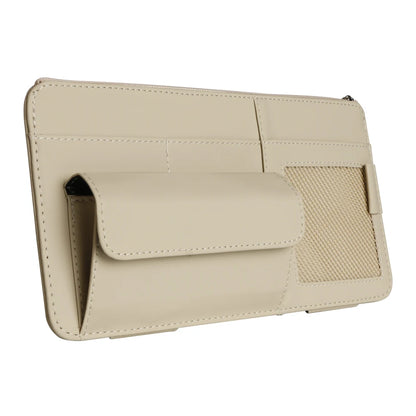 PU Leather Car Sun Visor Organizer with Photo Holder