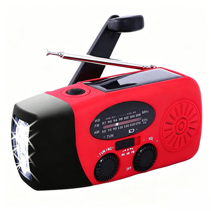 Hand Crank Solar Emergency Radio with Power Bank &amp; Flashlight