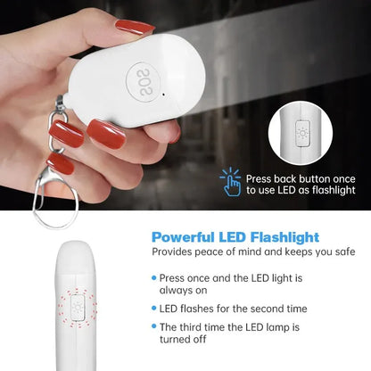 Personal Safety Alarm Keychain with LED Light