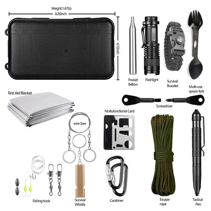 Tactical Survival Gear Kit for Camping &amp; Emergency Prep