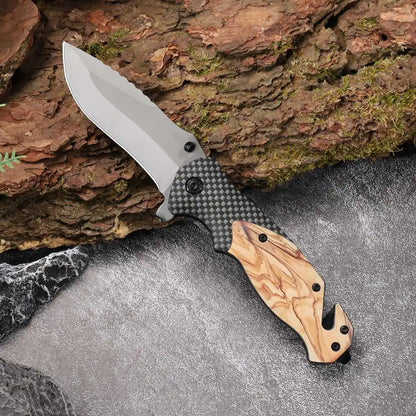 Handmade Stainless Steel Folding Knife with Horn Handle