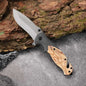 Handmade Stainless Steel Folding Knife with Horn Handle