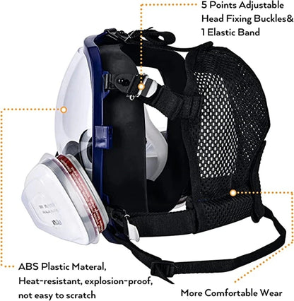 Chemical Gas Mask 6800 Dust Respirator Anti-Fog Full Face Mask Filter For Industrial Acid Gas, Welding Spray Paint Insecticide