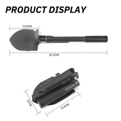 Folding Multi-Tool Camping Shovel with Compass