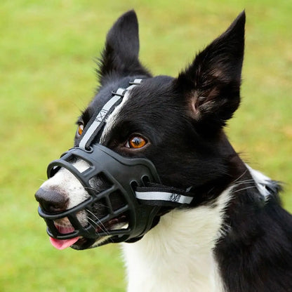Adjustable Breathable Dog Muzzle with Reflective Strip