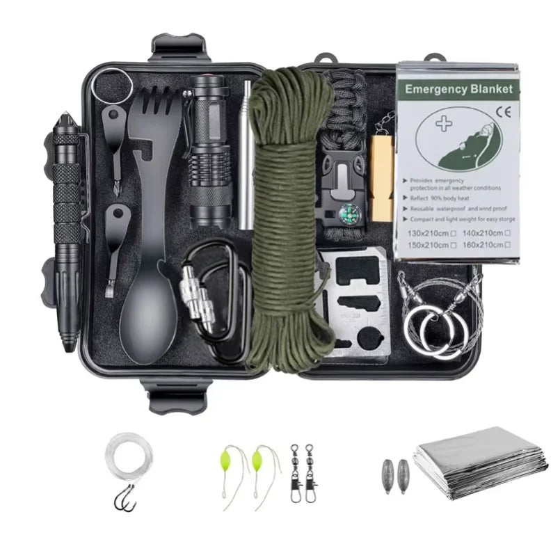 Tactical Survival Gear Kit for Camping &amp; Emergency Prep