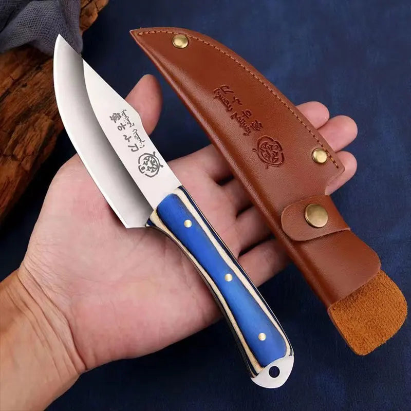 Multi-Purpose 3CR13 Steel Knife Colored Wood Handle