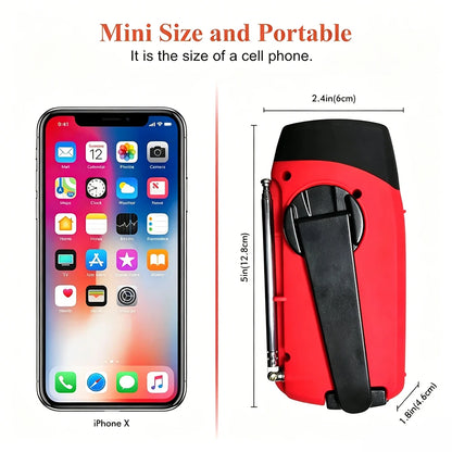 Hand Crank Solar Emergency Radio with Power Bank &amp; Flashlight
