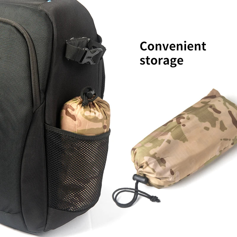 Men’s Military Waterproof Camo Raincoat – Impermeable Zipper Poncho