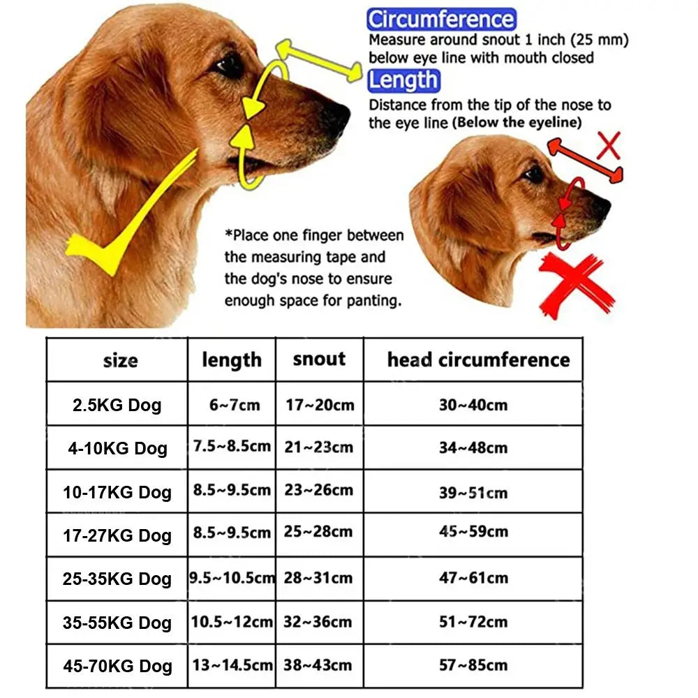 Adjustable Dog Muzzle with Reflective Strip - Anti-Biting