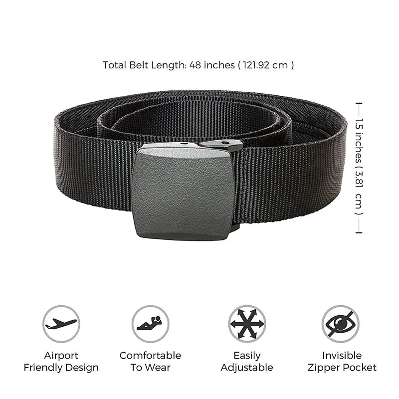 Travel Cash Anti-Theft Belt – Hidden Money Waist Bag