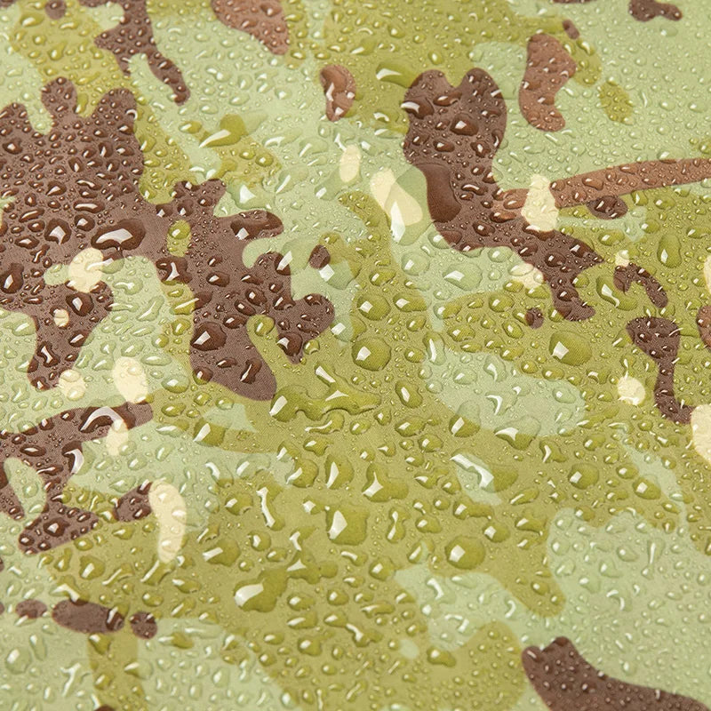 Men’s Military Waterproof Camo Raincoat – Impermeable Zipper Poncho