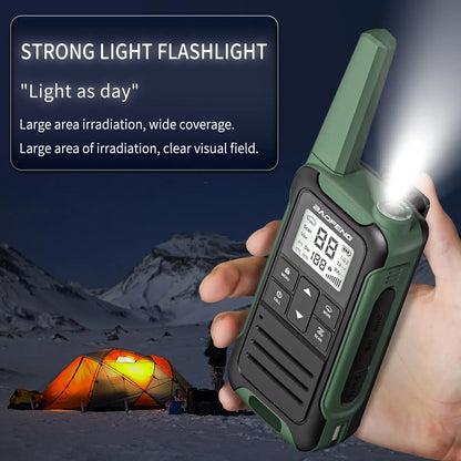 2pcs Baofeng F22 Mini Walkie Talkie PMR FRS – Long Range & Rechargeable
