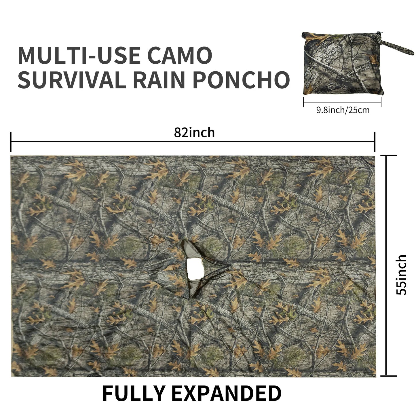 Waterproof Camouflage Tactical Poncho Raincoat